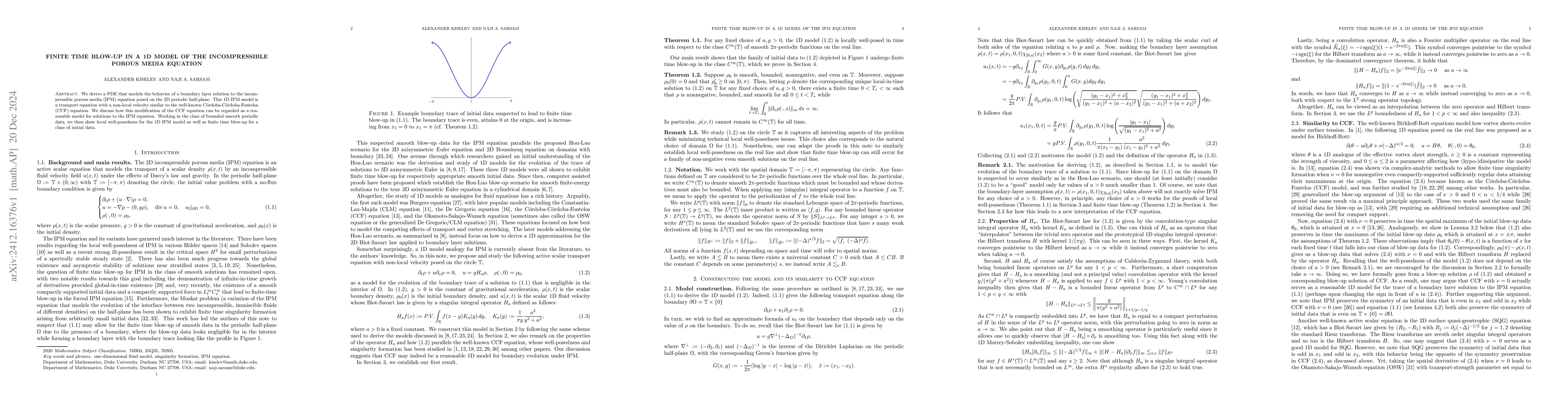 Thumbnail for Finite time blow-up in a 1D model of the incompressible porous media
  equation