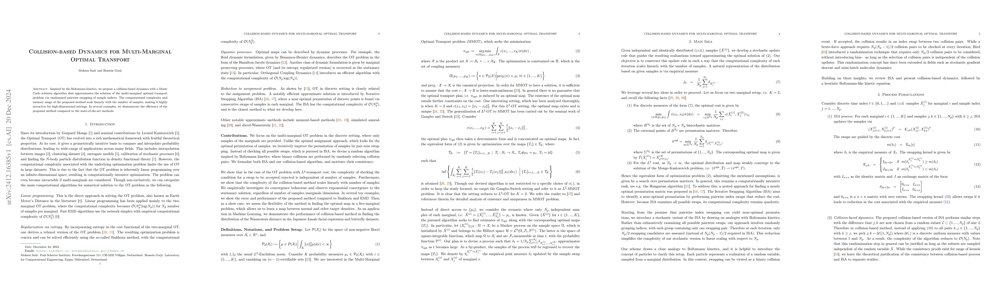 Thumbnail for Collision-based Dynamics for Multi-Marginal Optimal Transport