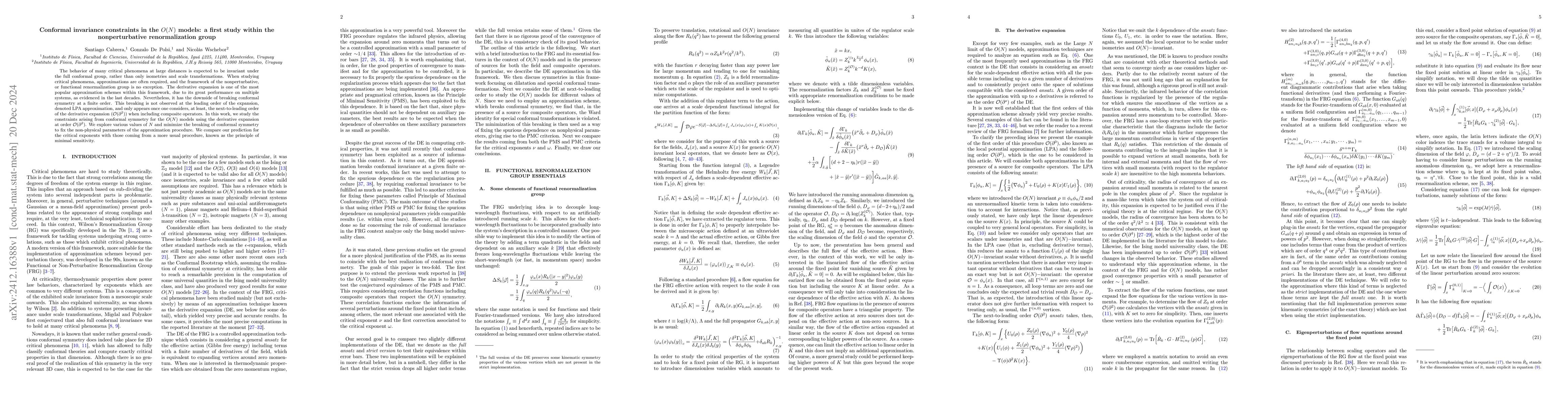 Thumbnail for Conformal invariance constraints in the $O(N)$ models: a first study
  within the nonperturbative renormalization group