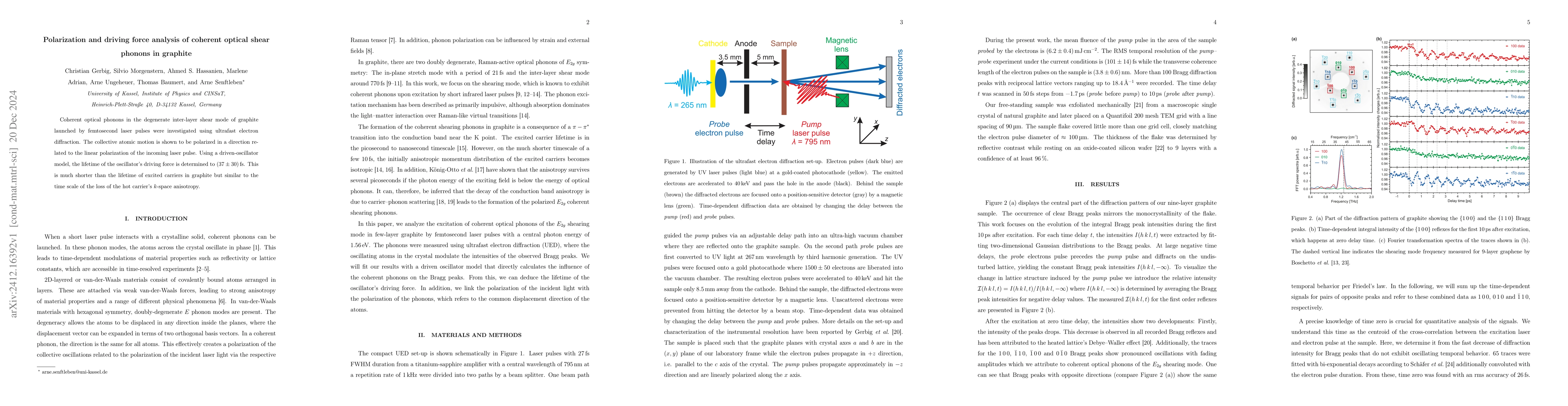 Thumbnail for Polarization and driving force analysis of coherent optical shear
  phonons in graphite