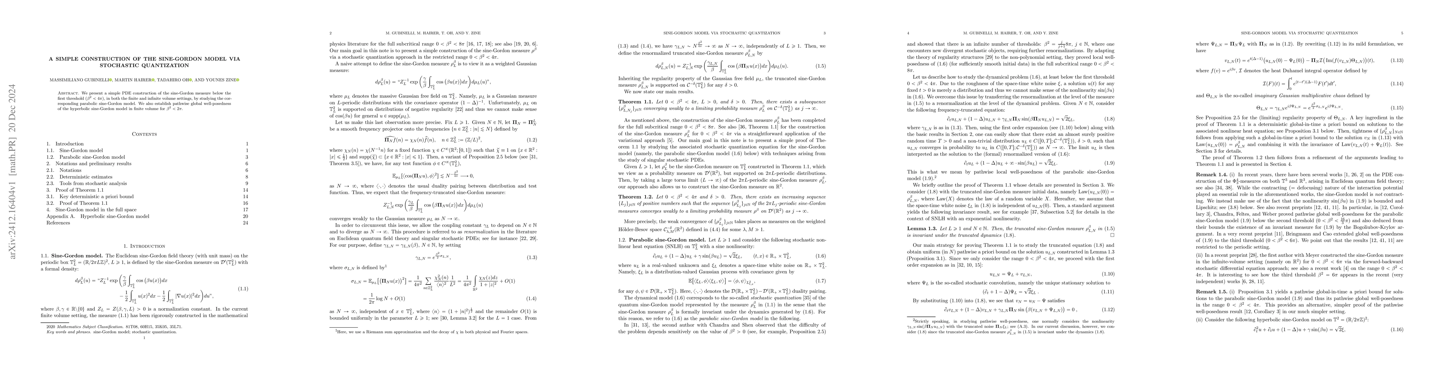 Thumbnail for A simple construction of the sine-Gordon model via stochastic
  quantization