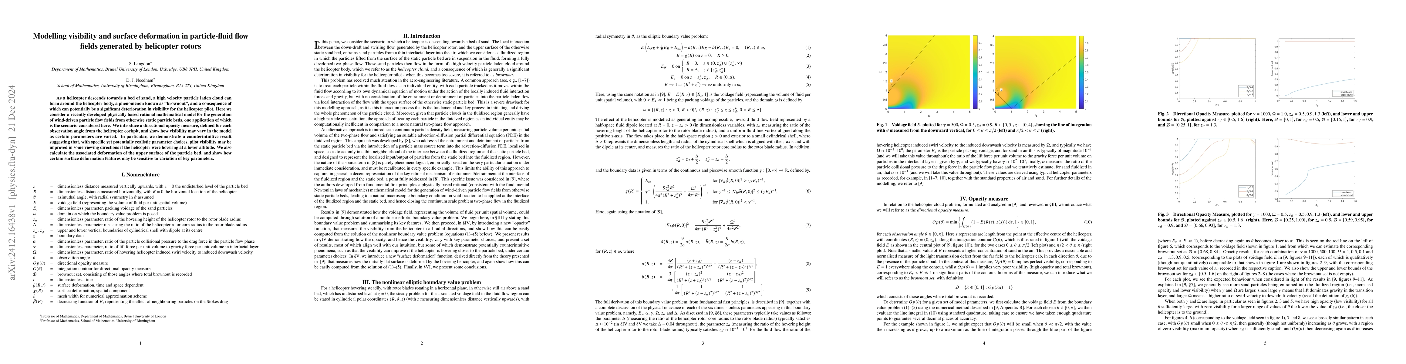 Thumbnail for Modelling visibility and surface deformation in particle-fluid flow
  fields generated by helicopter rotors