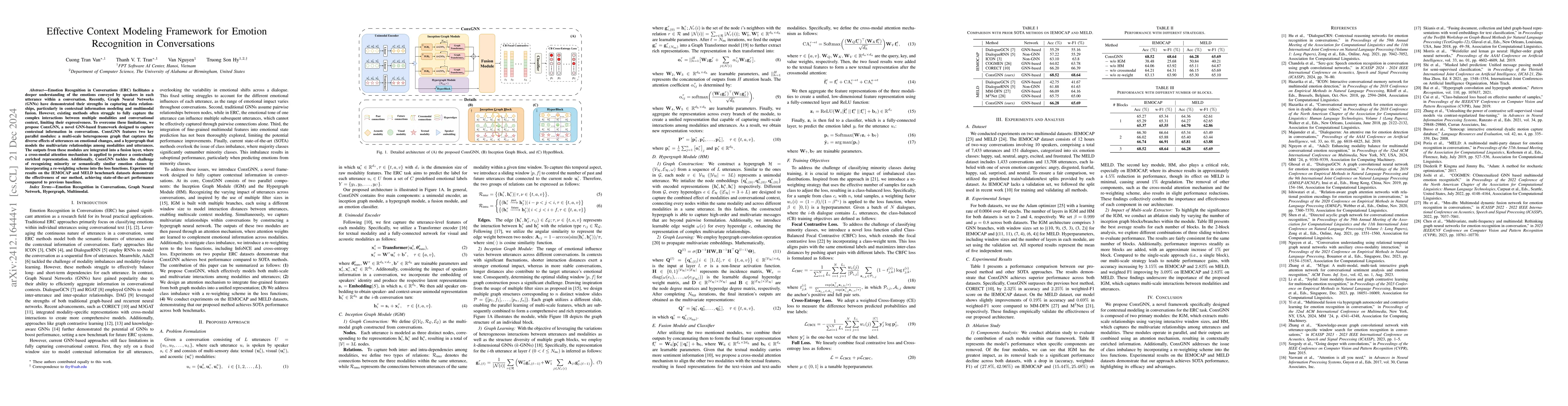 Thumbnail for Effective Context Modeling Framework for Emotion Recognition in
  Conversations