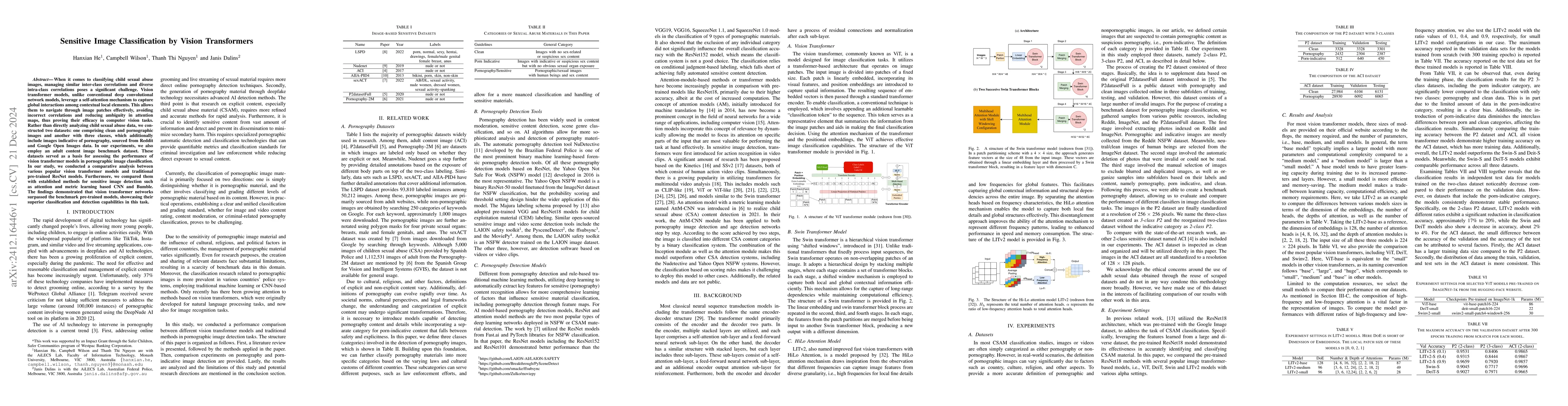 Thumbnail for Sensitive Image Classification by Vision Transformers