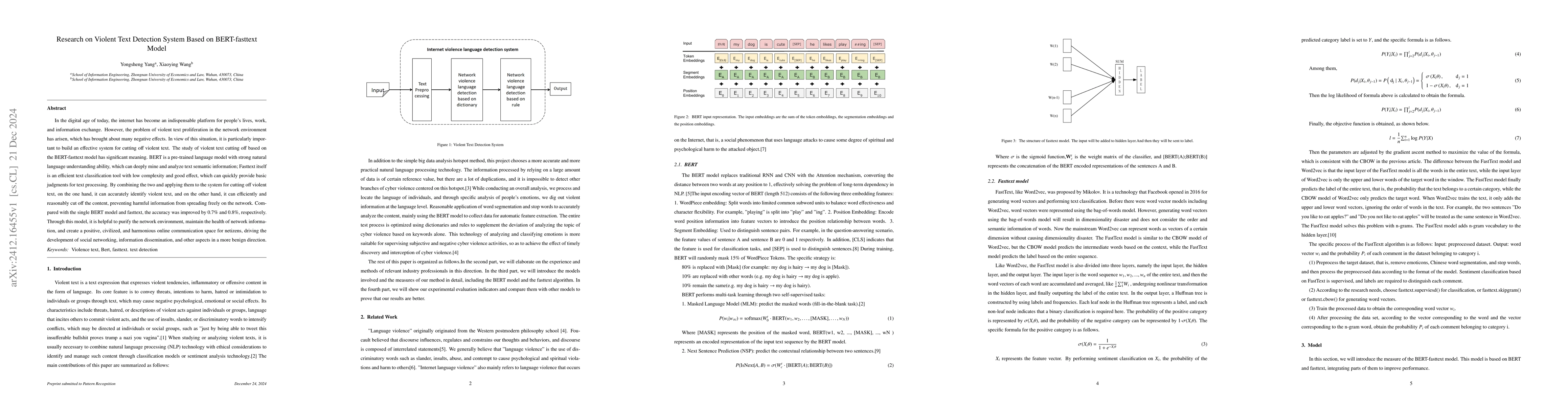 Thumbnail for Research on Violent Text Detection System Based on BERT-fasttext Model