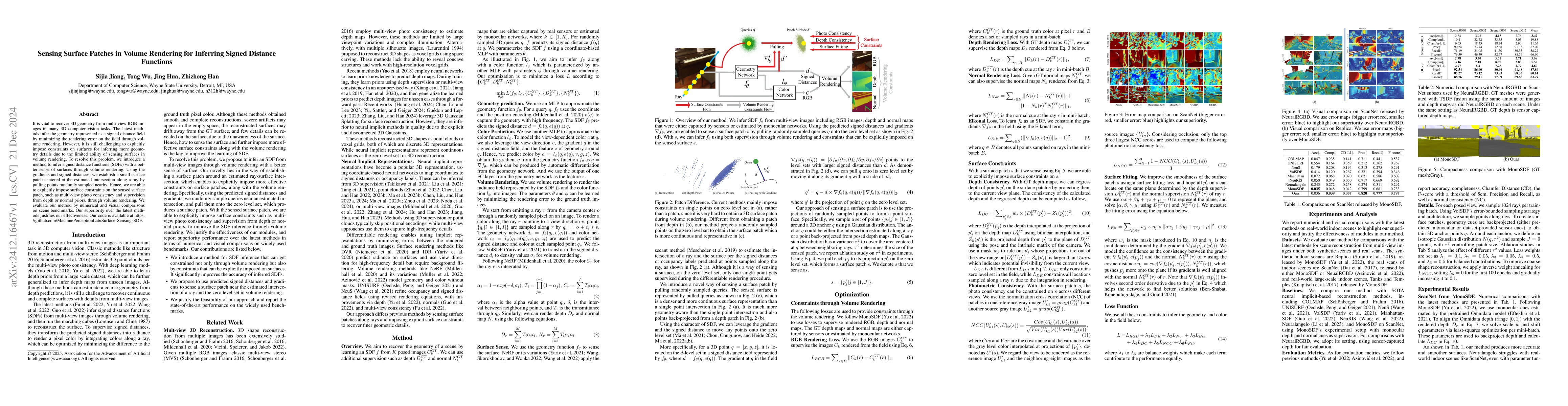 Thumbnail for Sensing Surface Patches in Volume Rendering for Inferring Signed
  Distance Functions