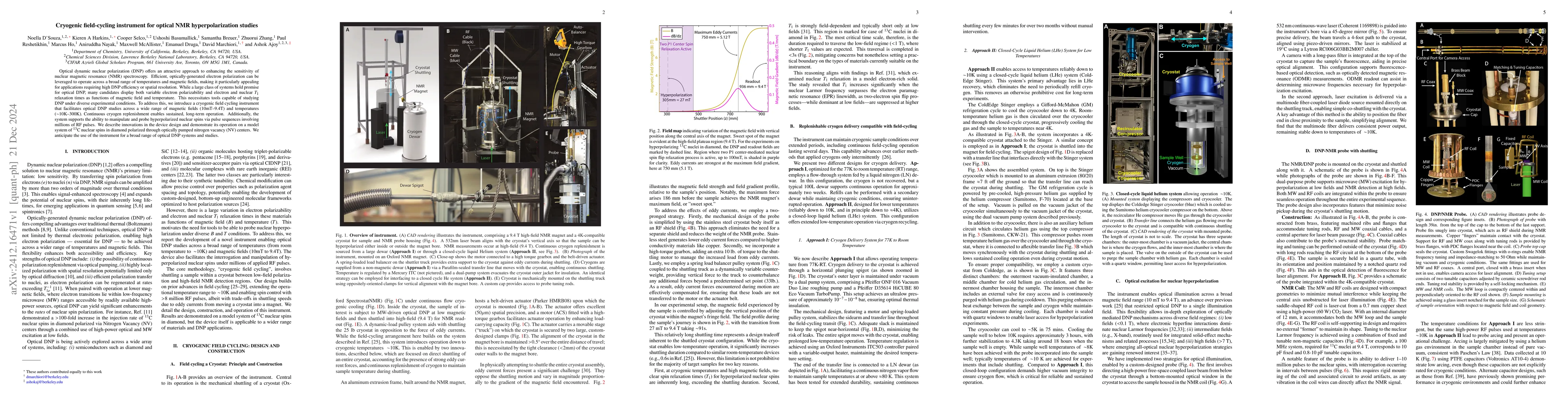 Thumbnail for Cryogenic field-cycling instrument for optical NMR hyperpolarization
  studies