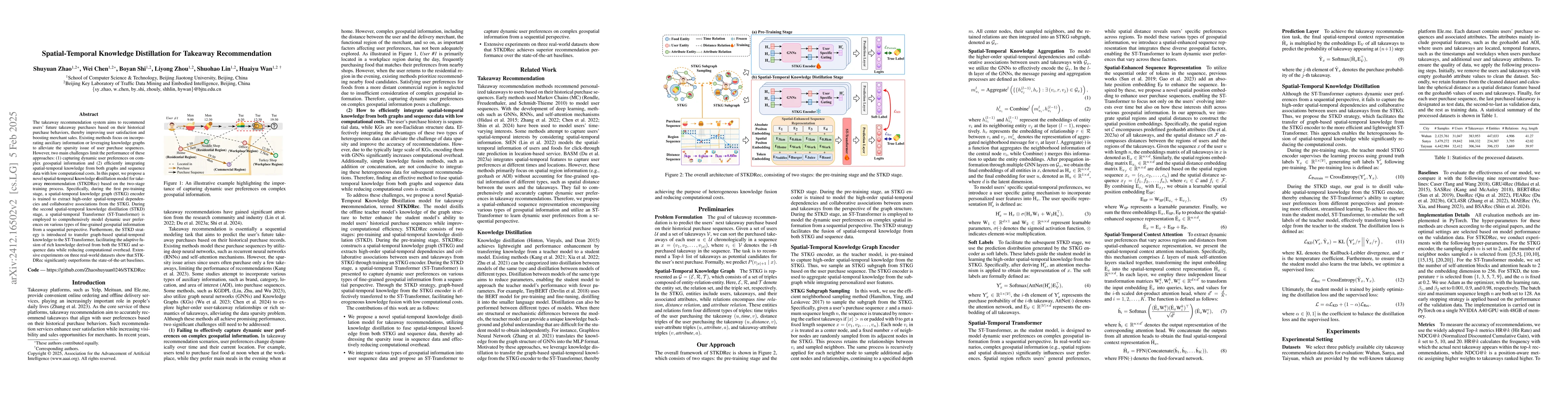 Thumbnail for STKDRec: Spatial-Temporal Knowledge Distillation for Takeaway
  Recommendation