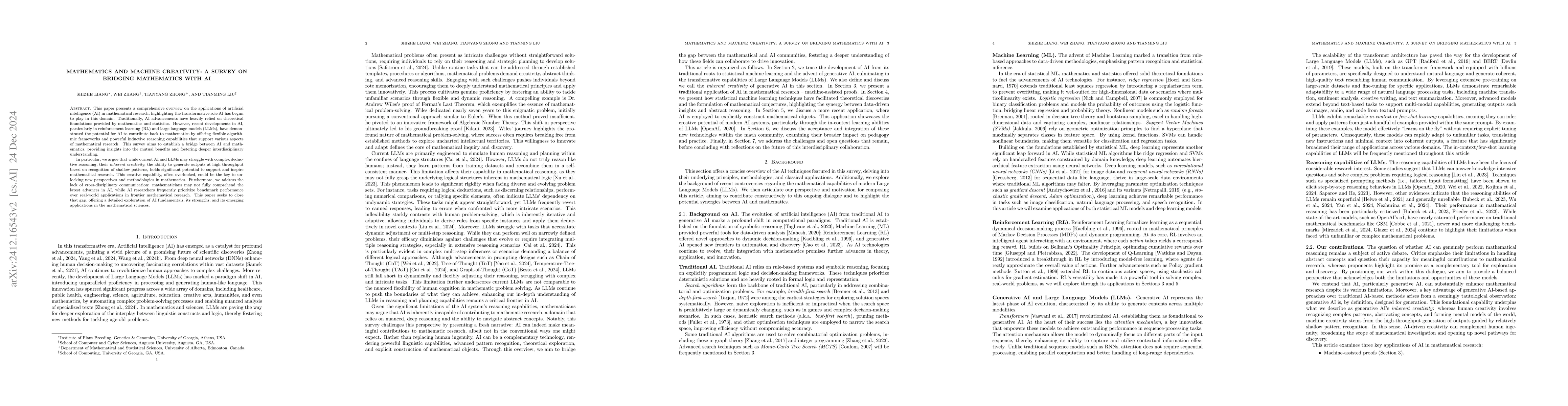 Thumbnail for Mathematics and Machine Creativity: A Survey on Bridging Mathematics
  with AI