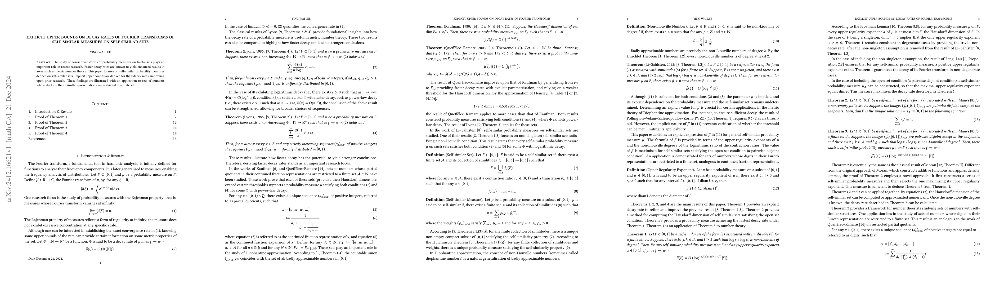 Thumbnail for Explicit Upper Bounds on Decay Rates of Fourier Transforms of
  Self-similar Measures on Self-similar Sets