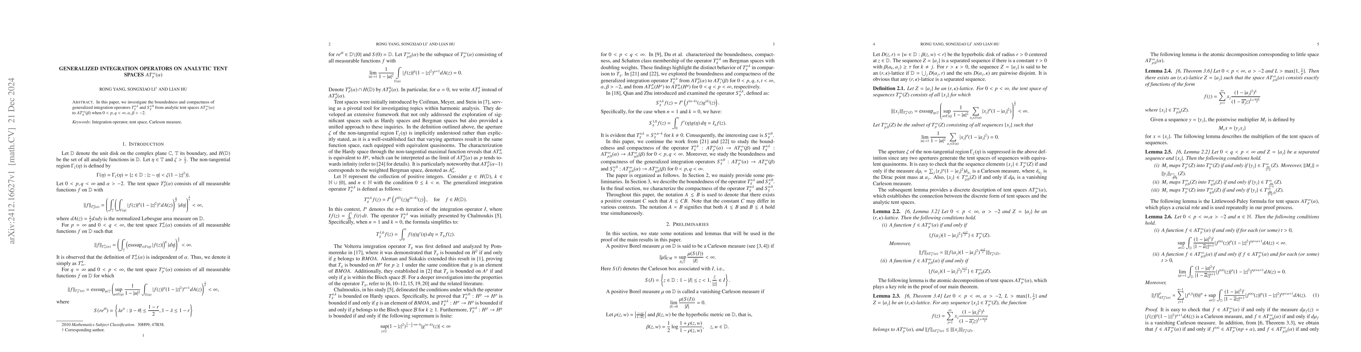 Thumbnail for Generalized integration operators on Analytic Tent spaces
  $AT_p^\infty(α)$