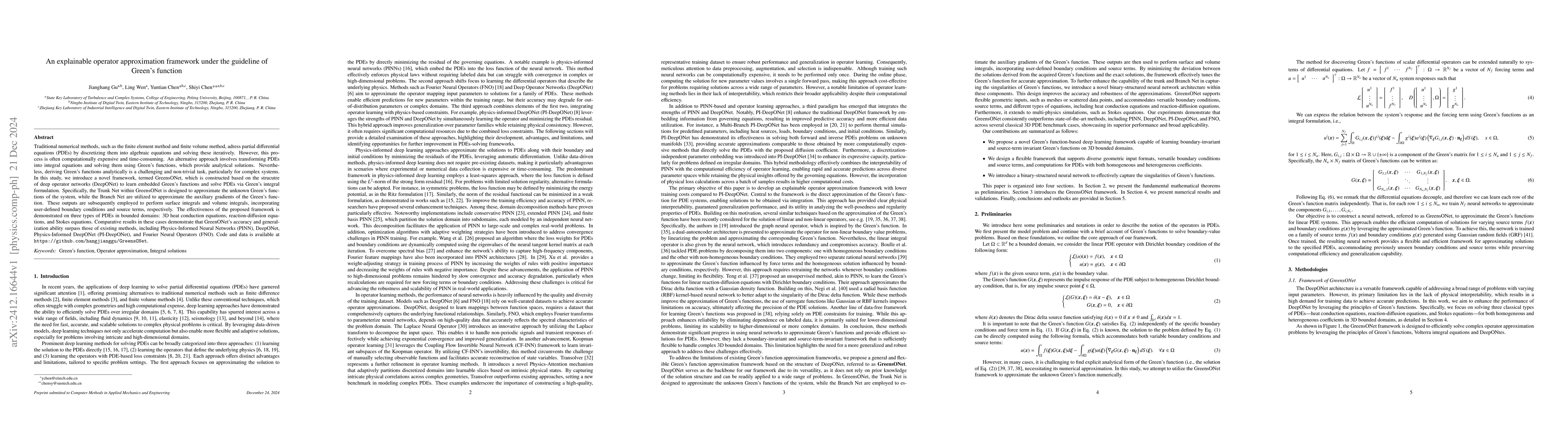 Thumbnail for An explainable operator approximation framework under the guideline of
  Green's function