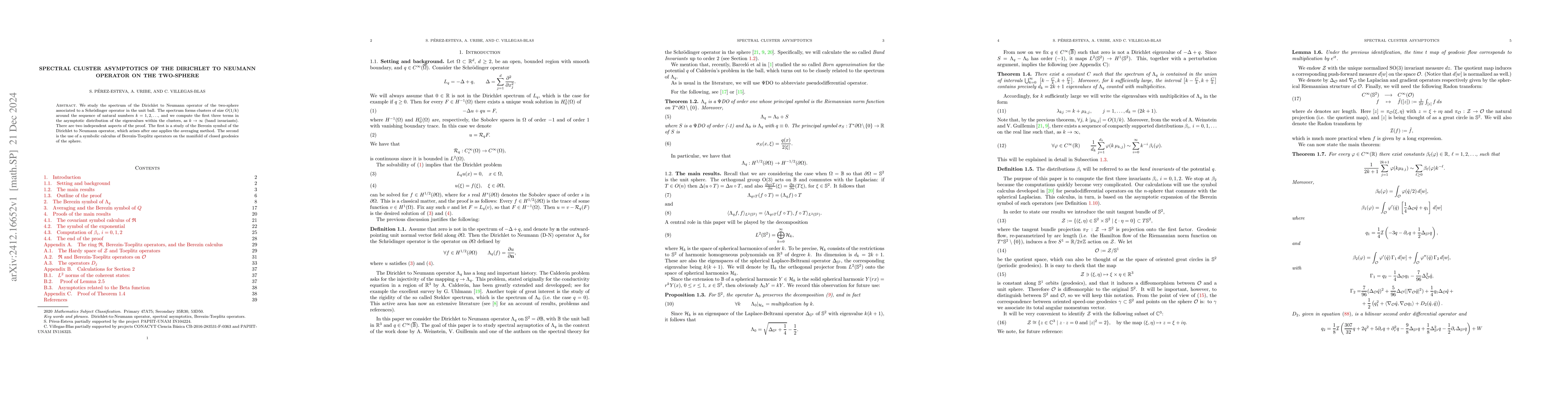 Thumbnail for Spectral cluster asymptotics of the Dirichlet to Neumann operator on the
  two-sphere
