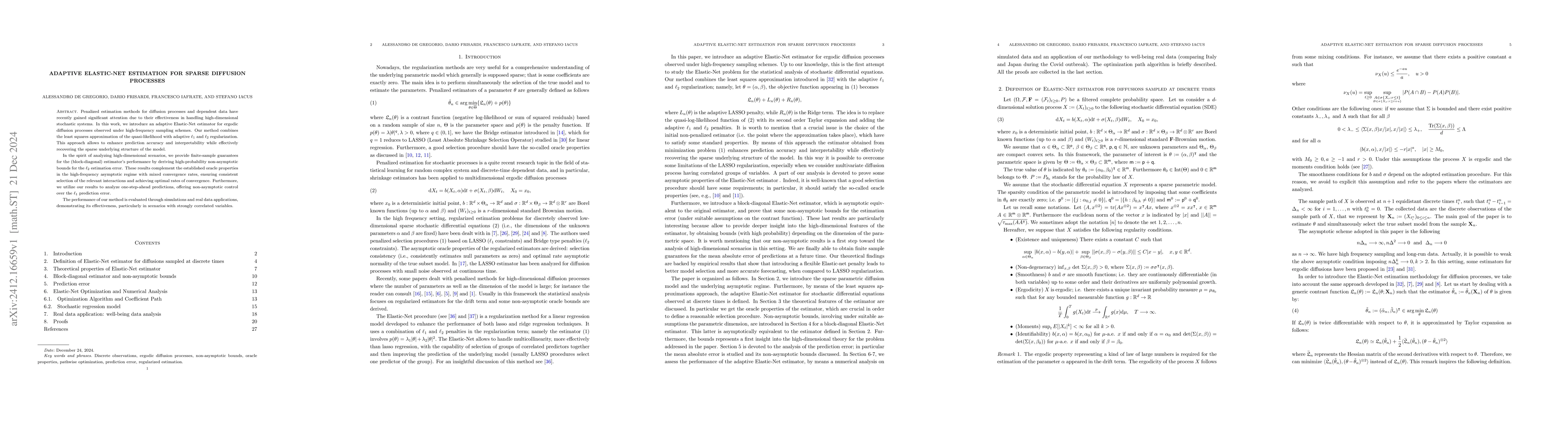 Thumbnail for Adaptive Elastic-Net estimation for sparse diffusion processes