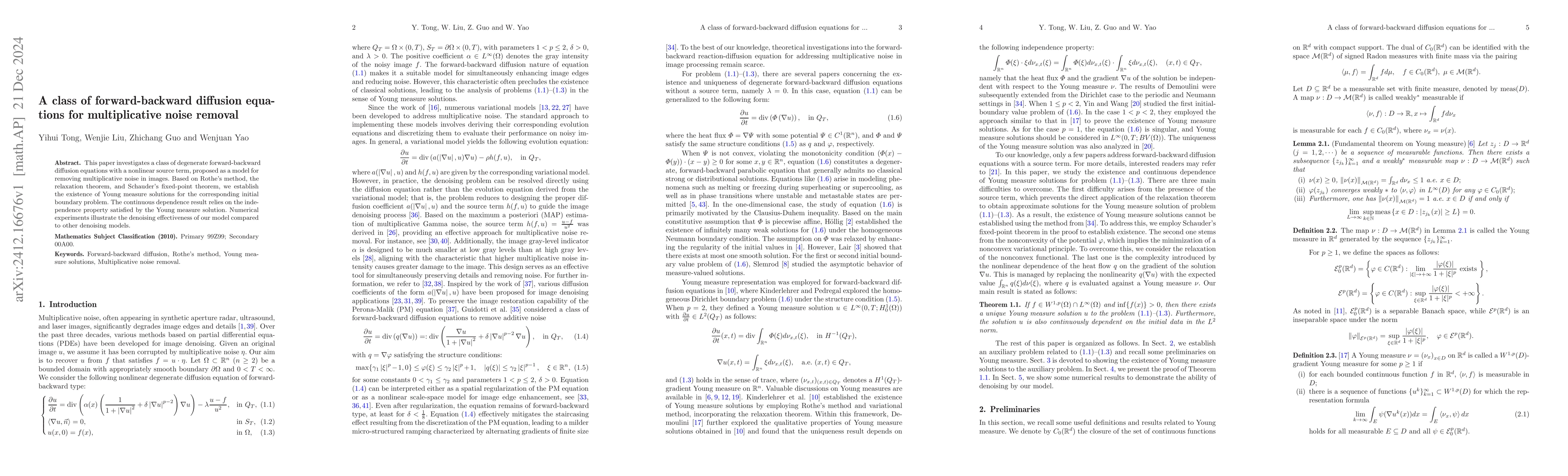 Thumbnail for A class of forward-backward diffusion equations for multiplicative noise
  removal