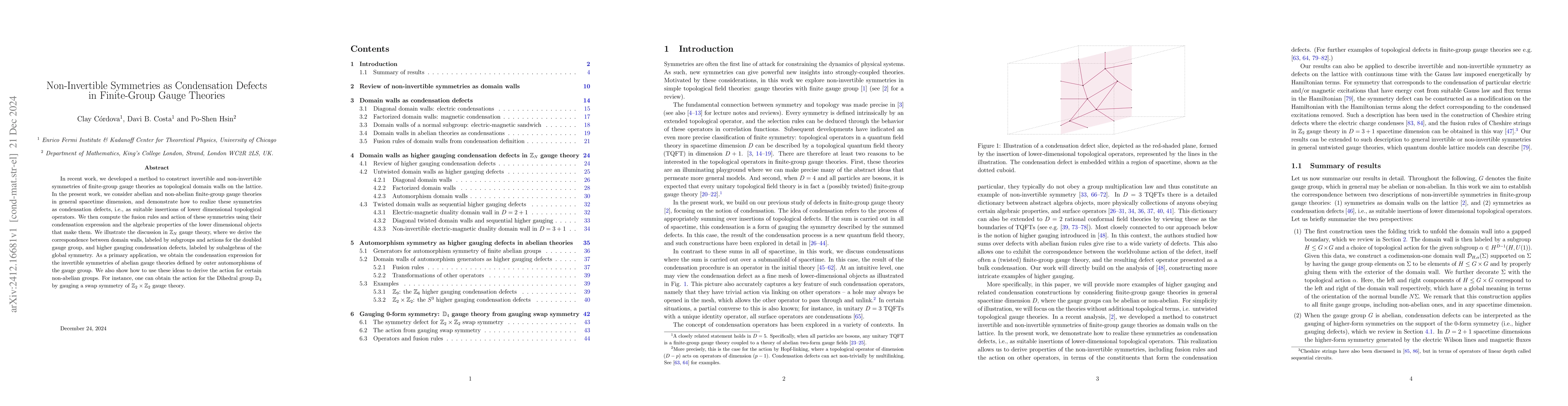 Thumbnail for Non-Invertible Symmetries as Condensation Defects in Finite-Group Gauge
  Theories
