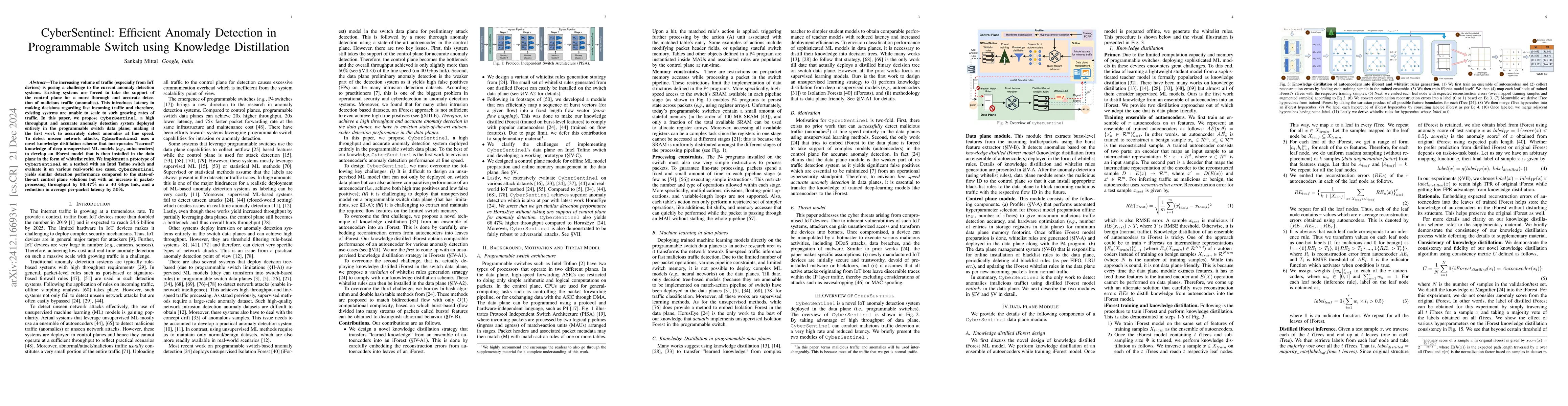 Thumbnail for CyberSentinel: Efficient Anomaly Detection in Programmable Switch using
  Knowledge Distillation