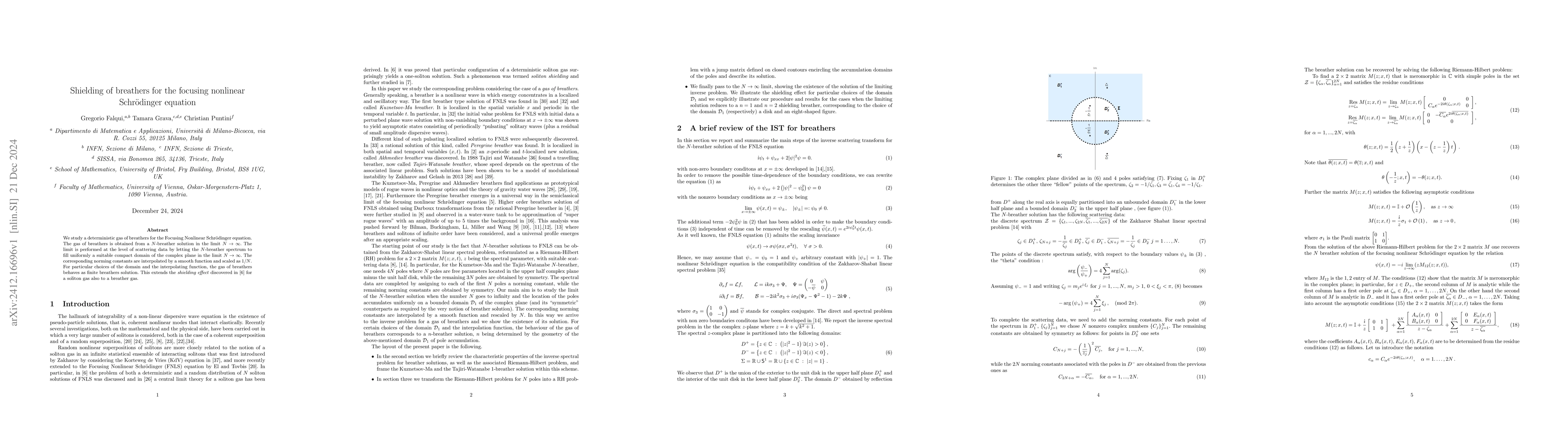 Thumbnail for Shielding of breathers for the focusing nonlinear Schrödinger equation