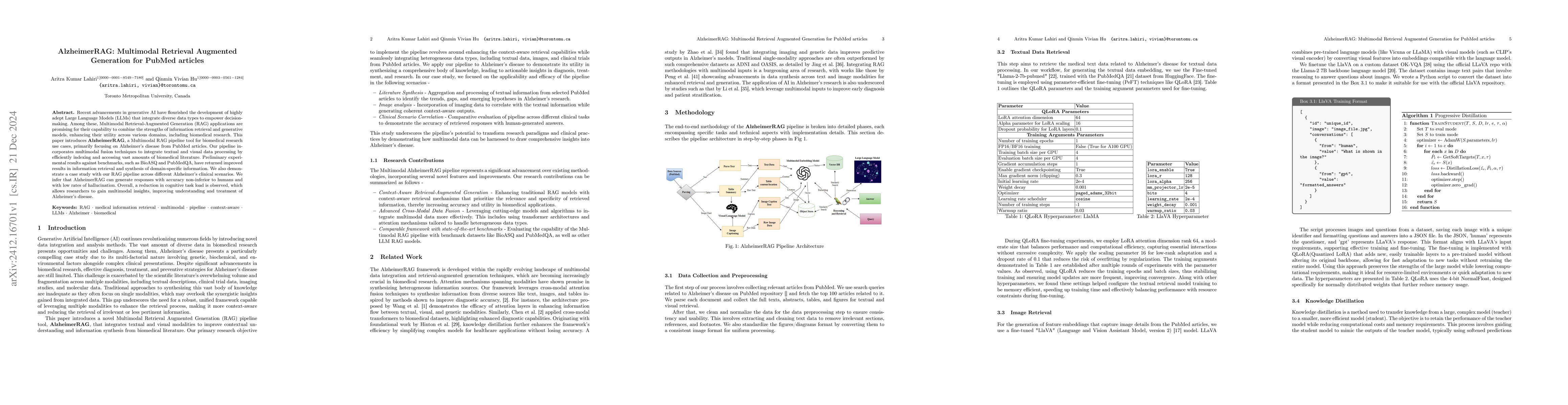 Thumbnail for AlzheimerRAG: Multimodal Retrieval Augmented Generation for PubMed
  articles