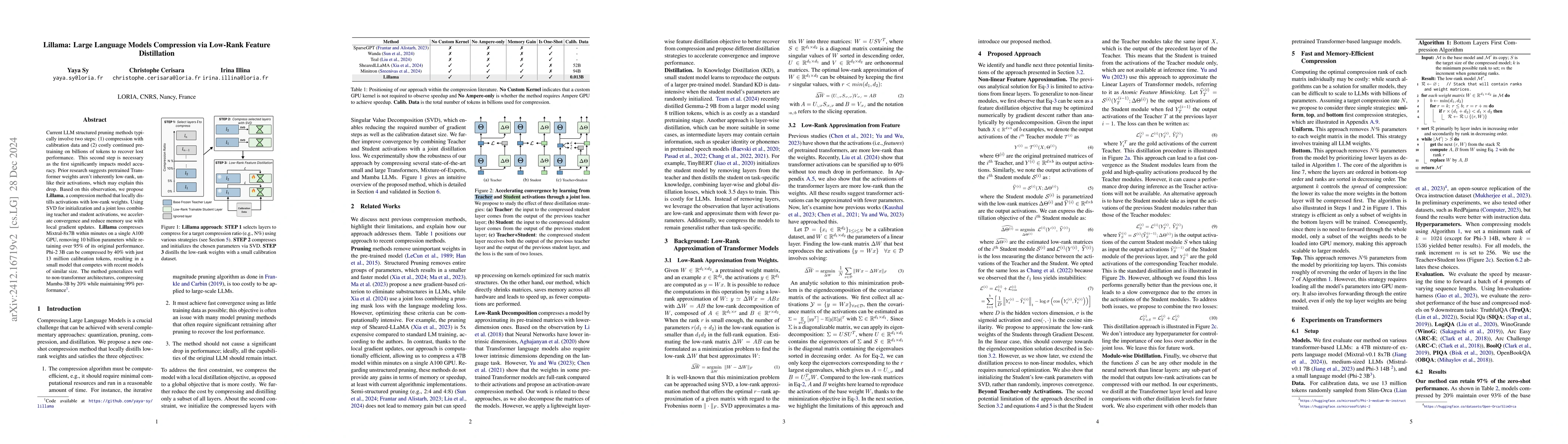 Thumbnail for Large Language Models Compression via Low-Rank Feature Distillation