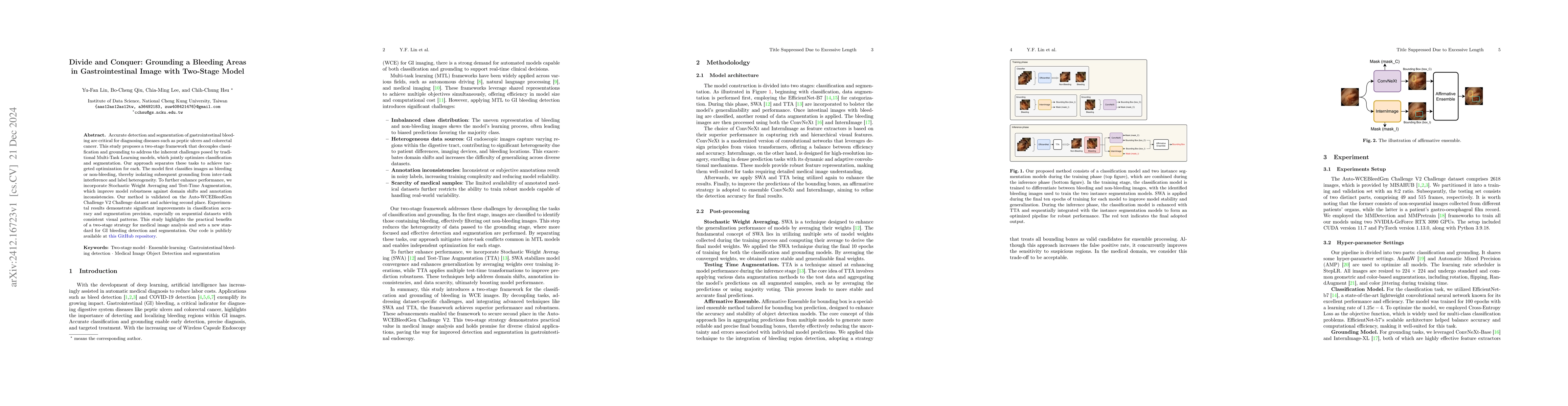 Thumbnail for Divide and Conquer: Grounding a Bleeding Areas in Gastrointestinal Image
  with Two-Stage Model