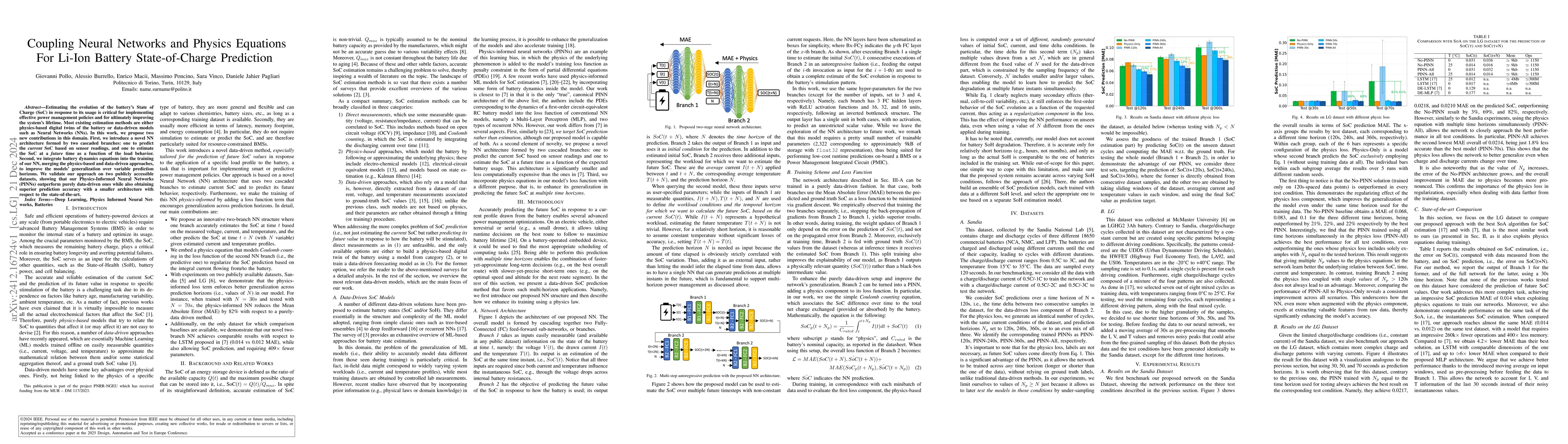 Thumbnail for Coupling Neural Networks and Physics Equations For Li-Ion Battery
  State-of-Charge Prediction