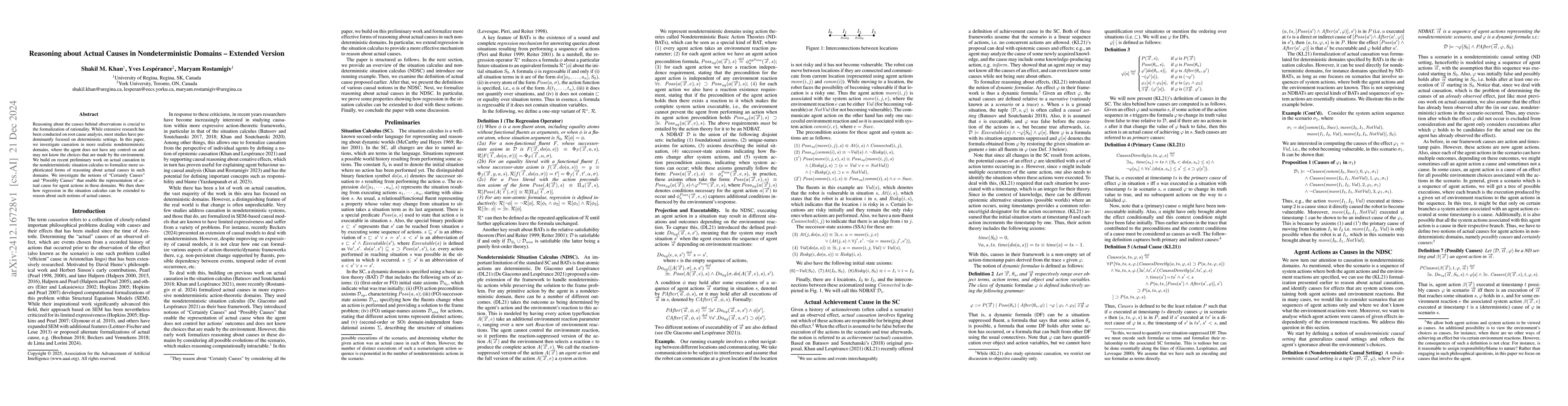 Thumbnail for Reasoning about Actual Causes in Nondeterministic Domains -- Extended
  Version