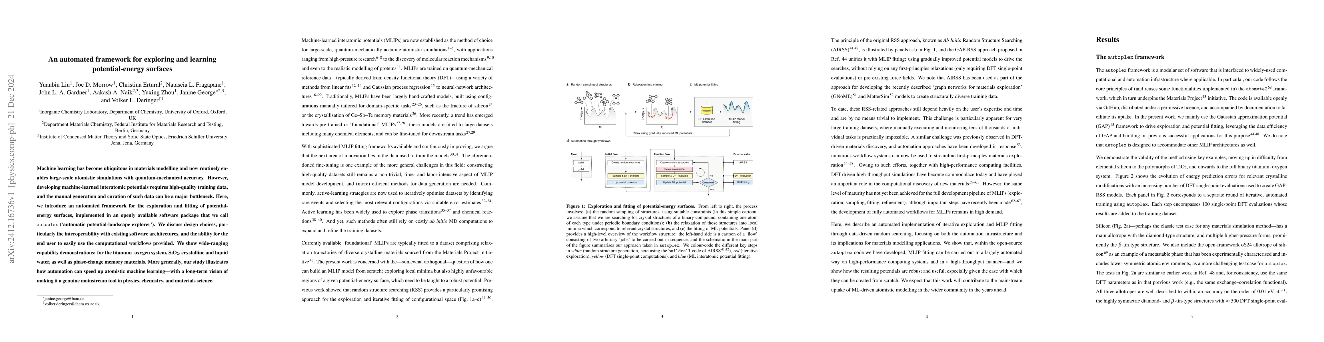 Thumbnail for An automated framework for exploring and learning potential-energy
  surfaces