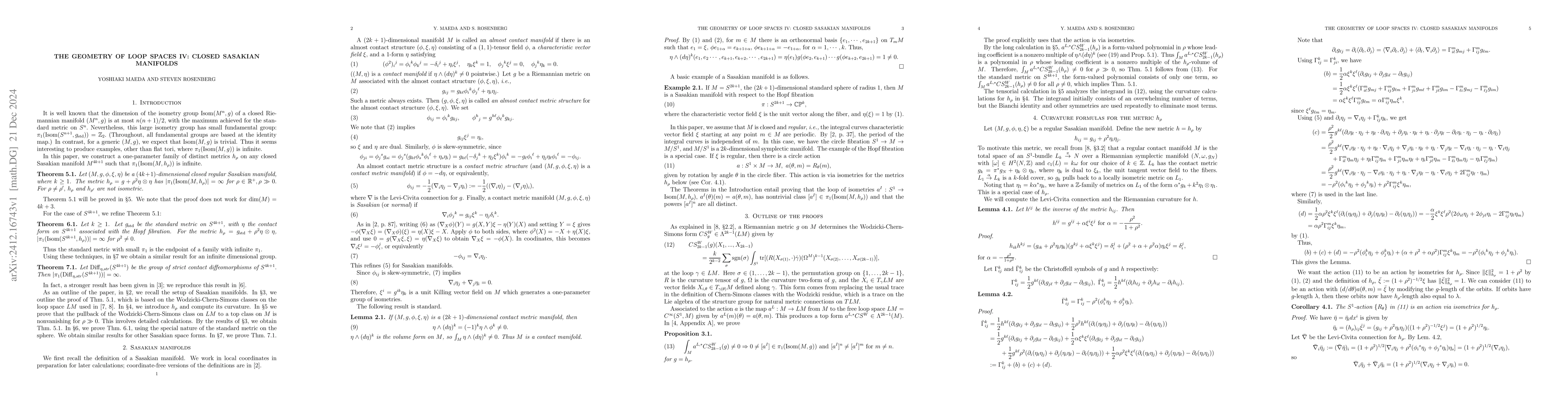 Thumbnail for The Geometry of Loop Spaces IV: Closed Sasakian Manifolds