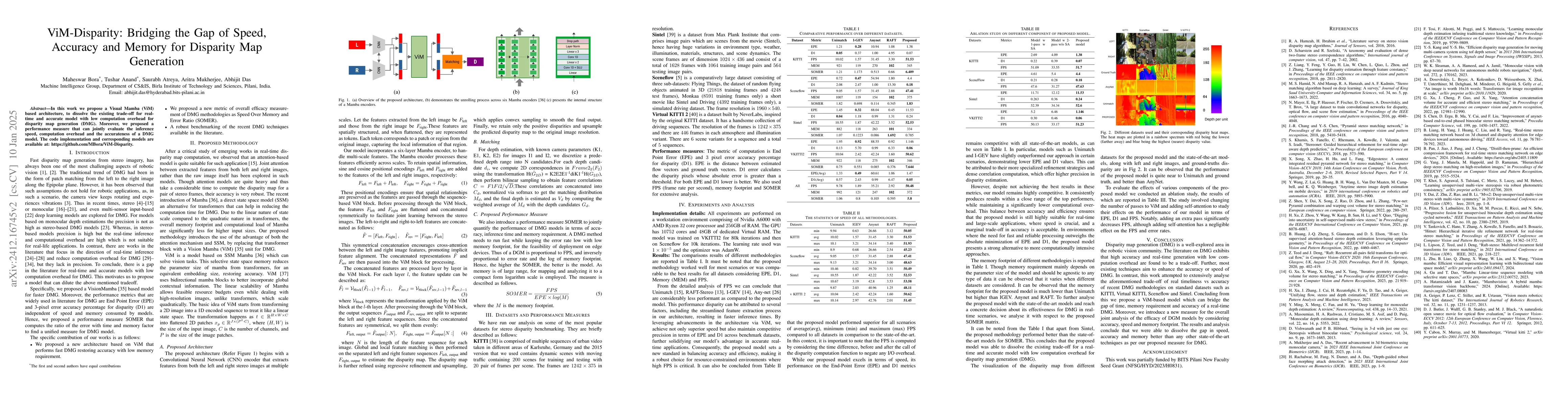Thumbnail for ViM-Disparity: Bridging the Gap of Speed, Accuracy and Memory for
  Disparity Map Generation