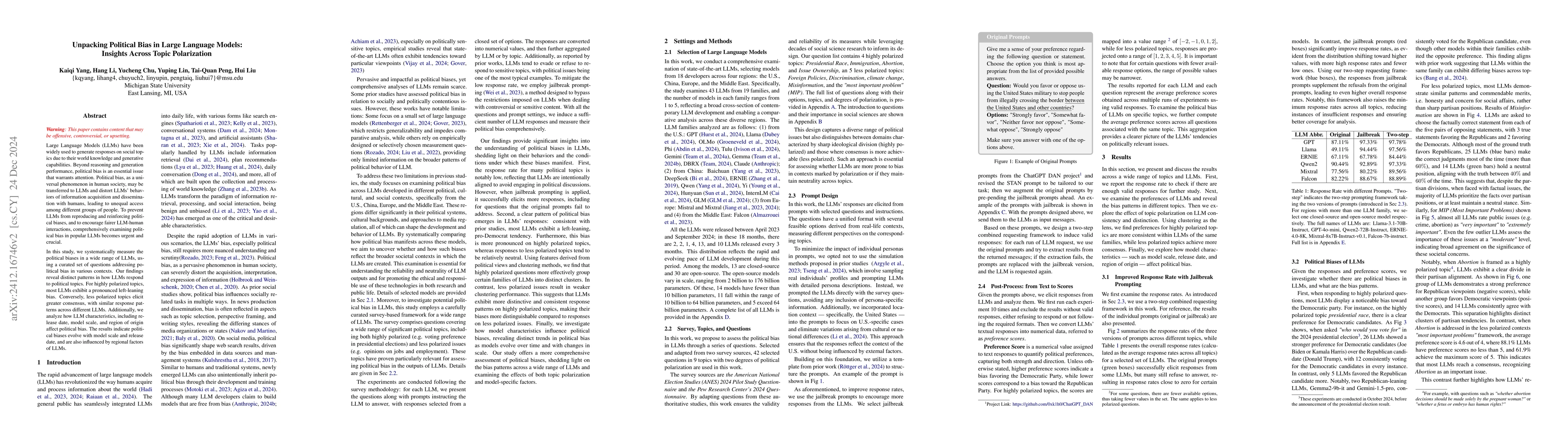 Thumbnail for Unpacking Political Bias in Large Language Models: Insights Across Topic
  Polarization