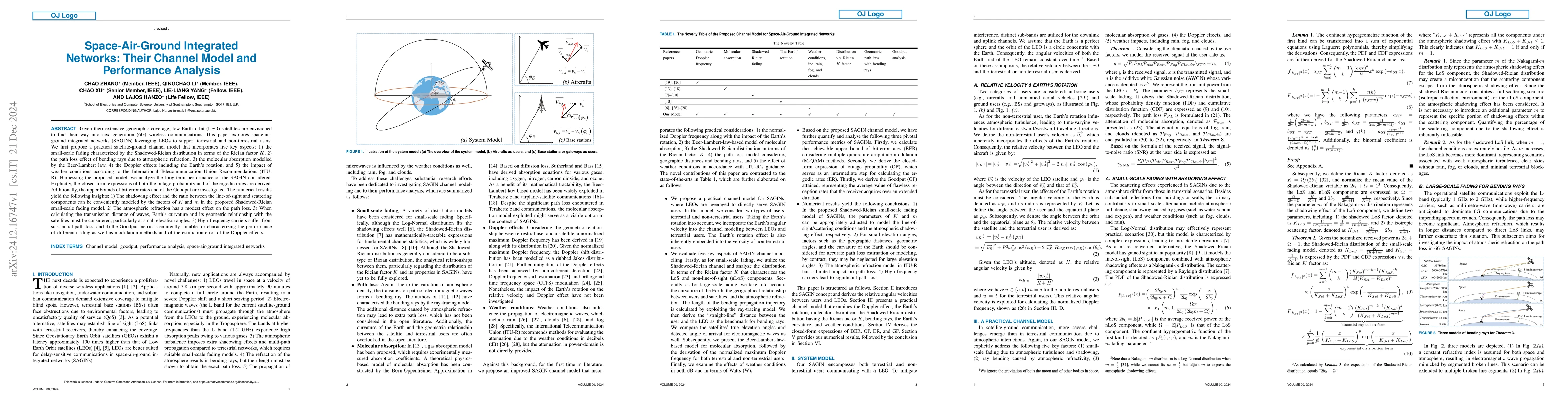 Thumbnail for Space-Air-Ground Integrated Networks: Their Channel Model and
  Performance Analysis