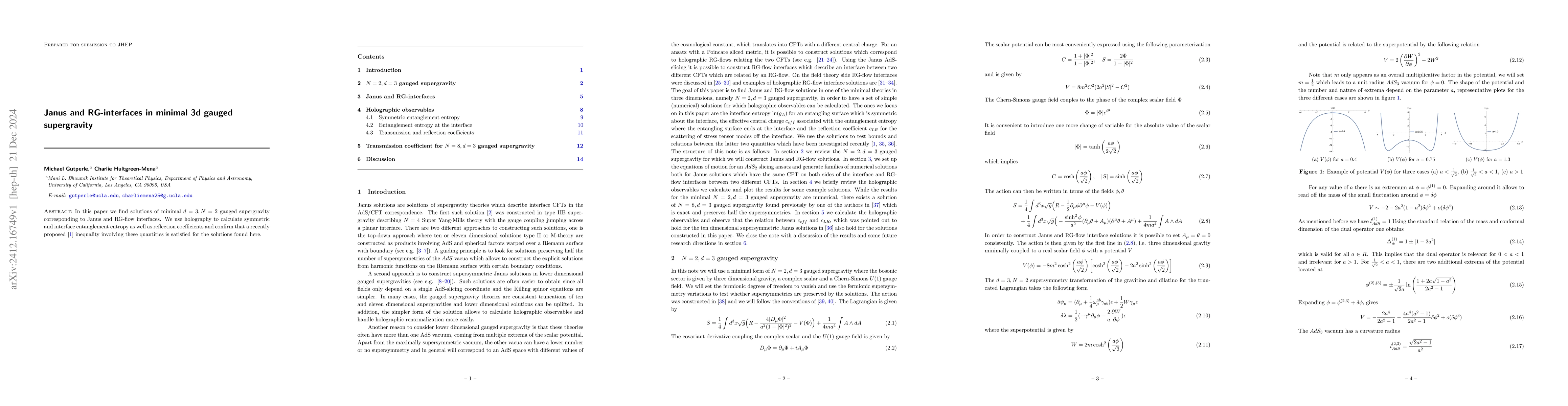 Thumbnail for Janus and RG-interfaces in minimal 3d gauged supergravity