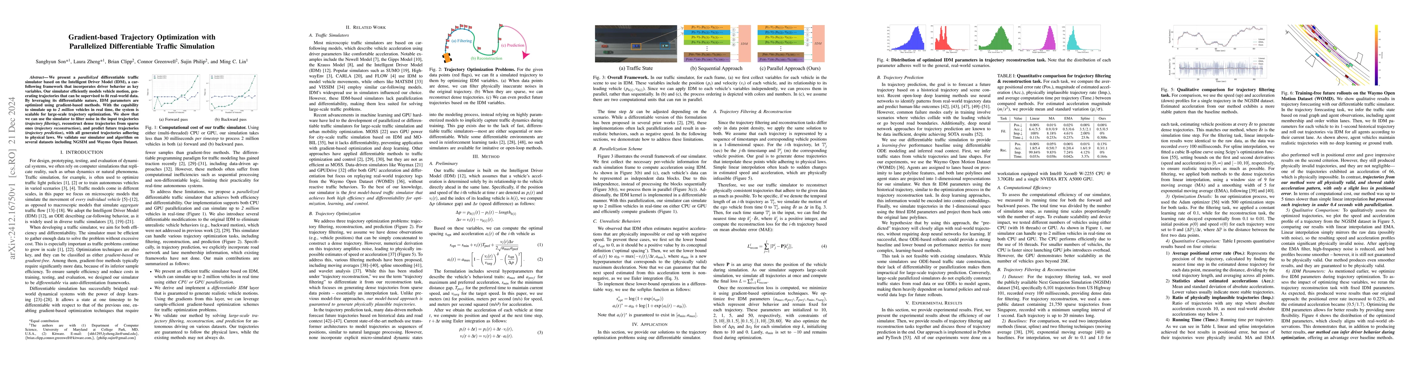 Thumbnail for Gradient-based Trajectory Optimization with Parallelized Differentiable
  Traffic Simulation