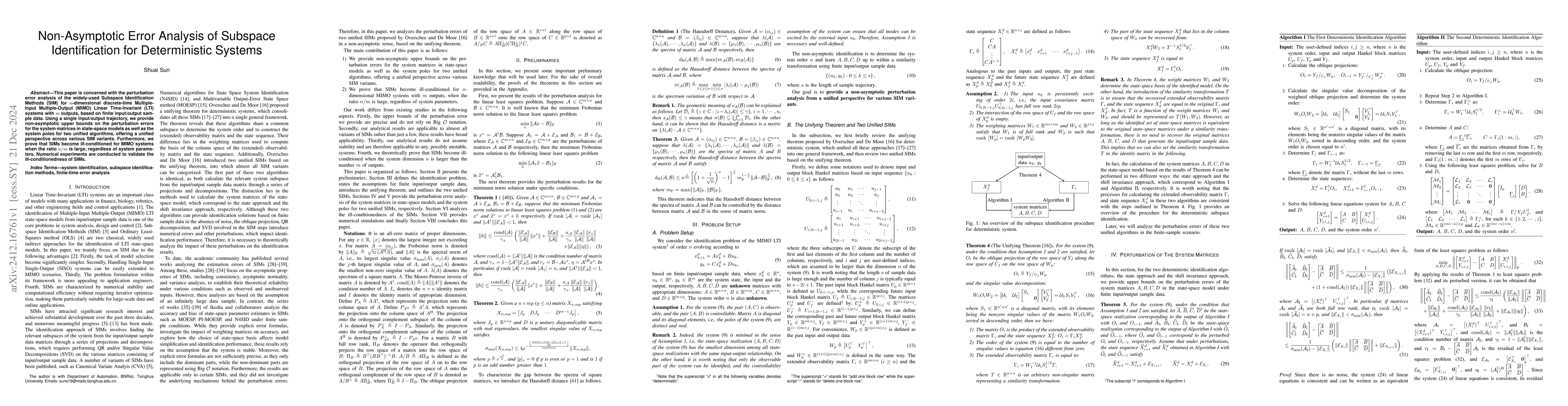 Thumbnail for Non-Asymptotic Error Analysis of Subspace Identification for
  Deterministic Systems