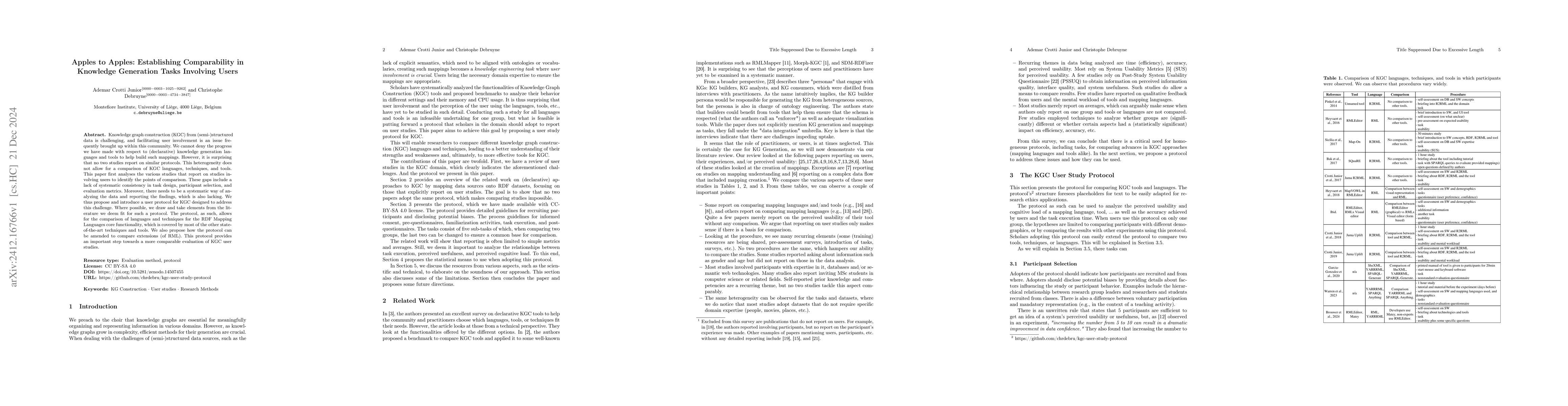 Thumbnail for Apples to Apples: Establishing Comparability in Knowledge Generation
  Tasks Involving Users