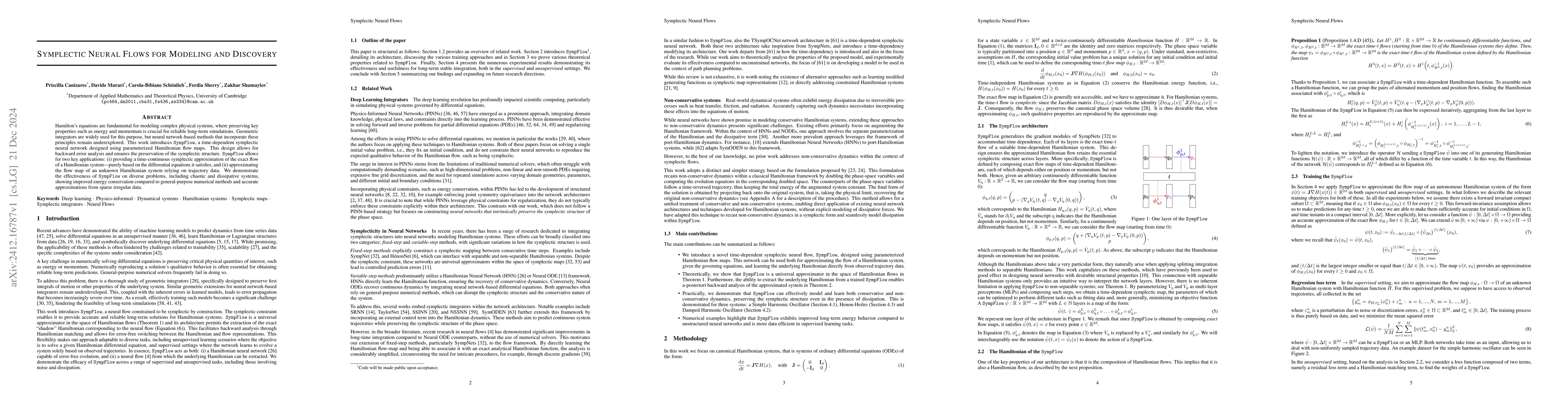 Thumbnail for Symplectic Neural Flows for Modeling and Discovery
