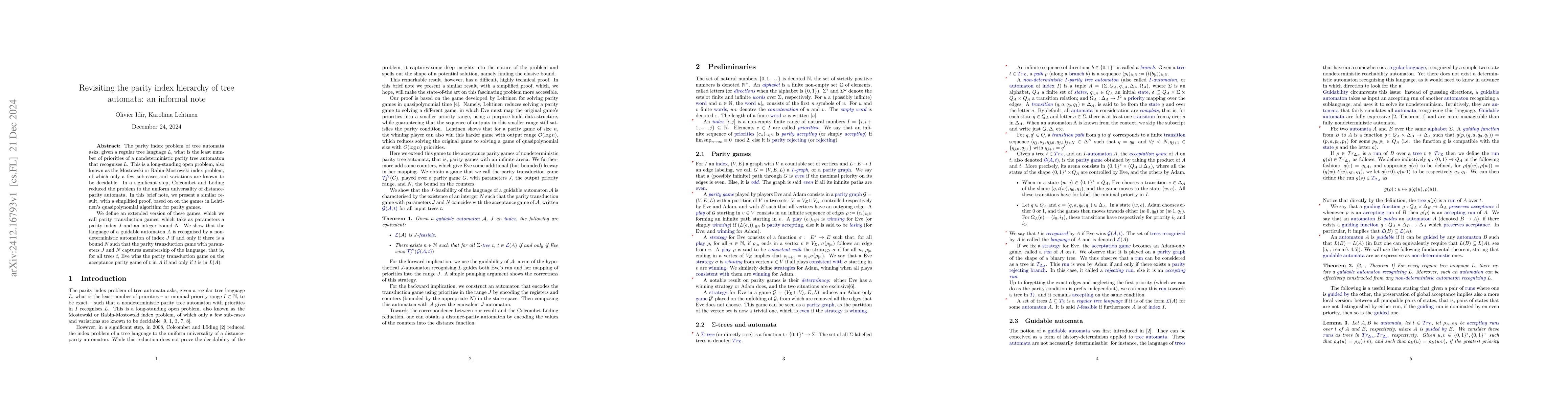 Thumbnail for Mostowski Index via extended register games