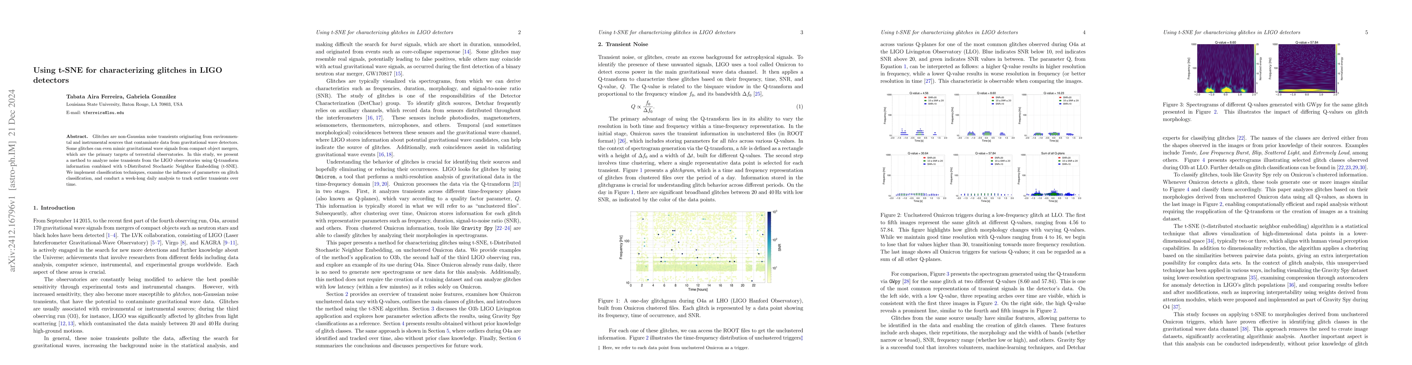Thumbnail for Using t-SNE for characterizing glitches in LIGO detectors