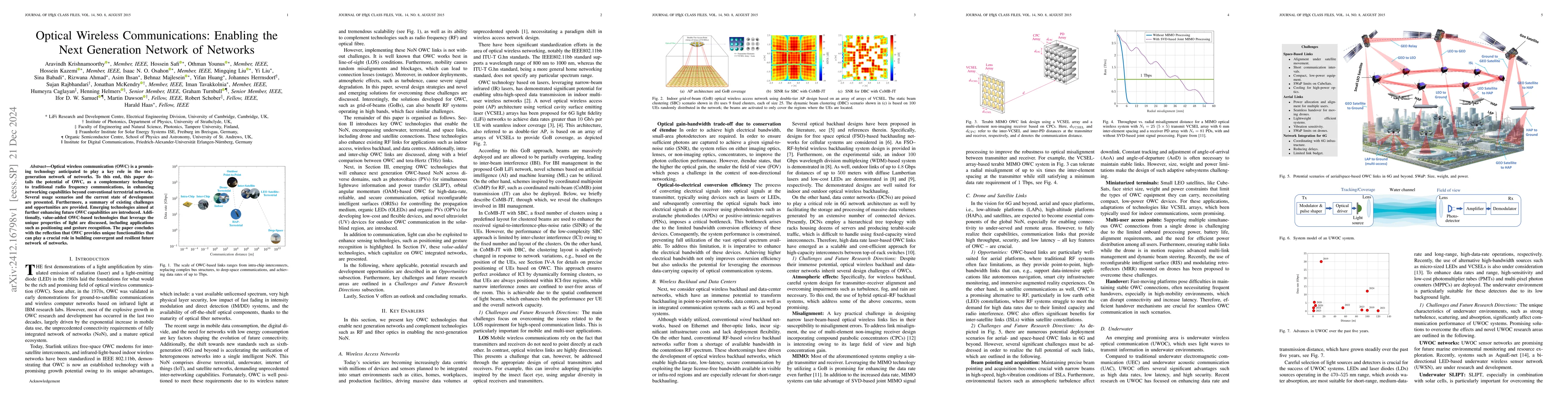 Thumbnail for Optical Wireless Communications: Enabling the Next Generation Network of
  Networks