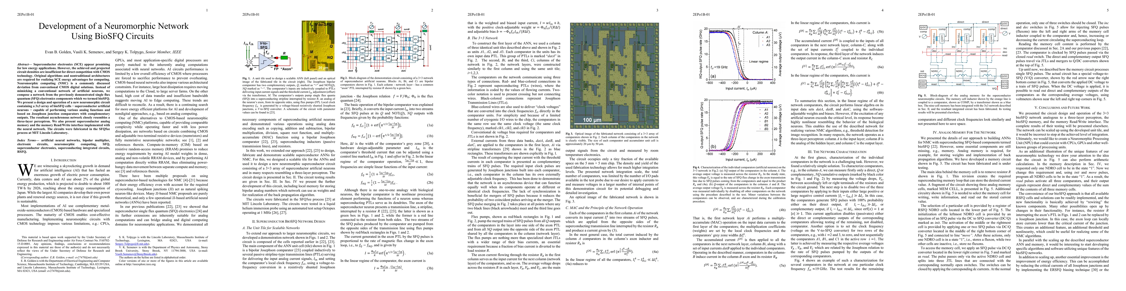 Thumbnail for Development of a Neuromorphic Network Using BioSFQ Circuits