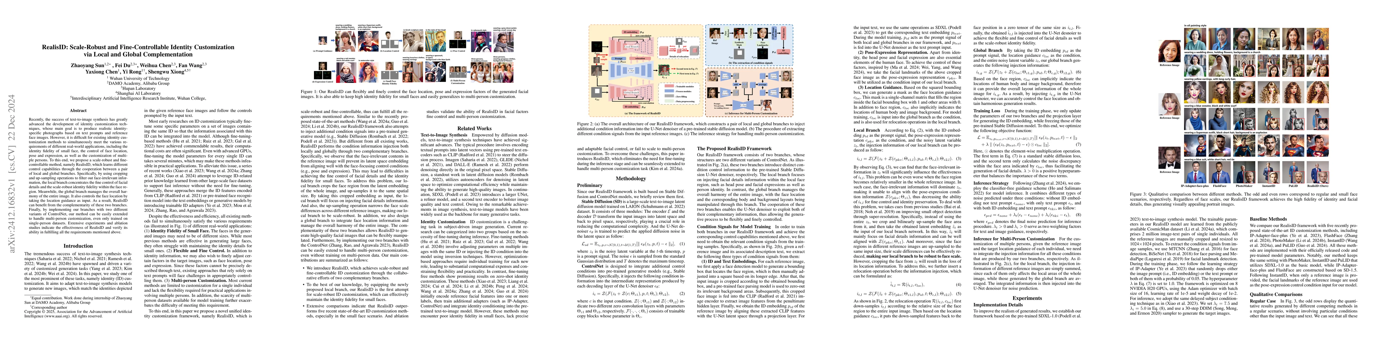 Thumbnail for RealisID: Scale-Robust and Fine-Controllable Identity Customization via
  Local and Global Complementation