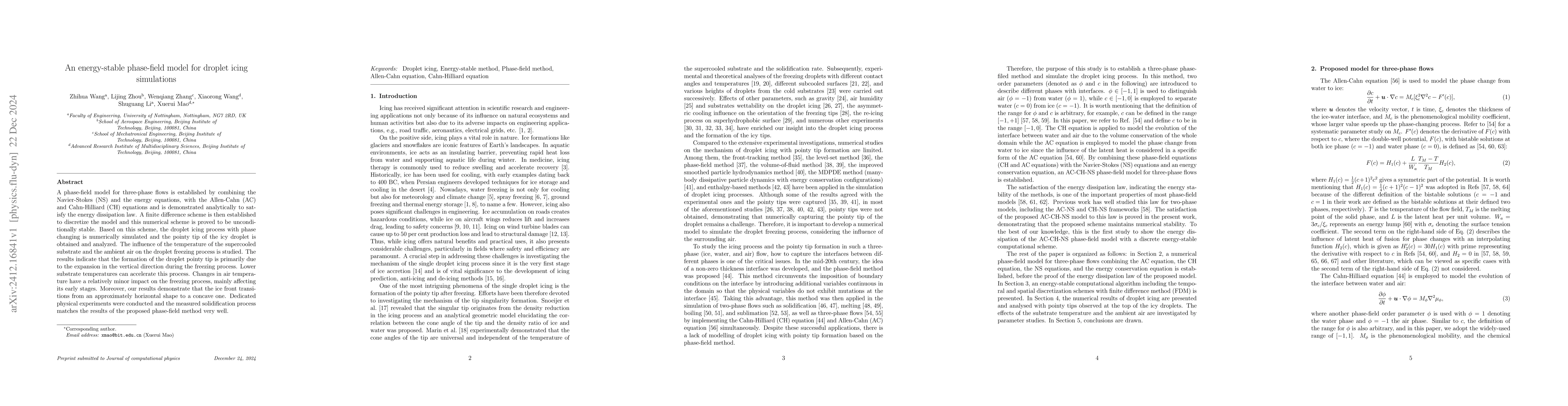 Thumbnail for An energy-stable phase-field model for droplet icing simulations