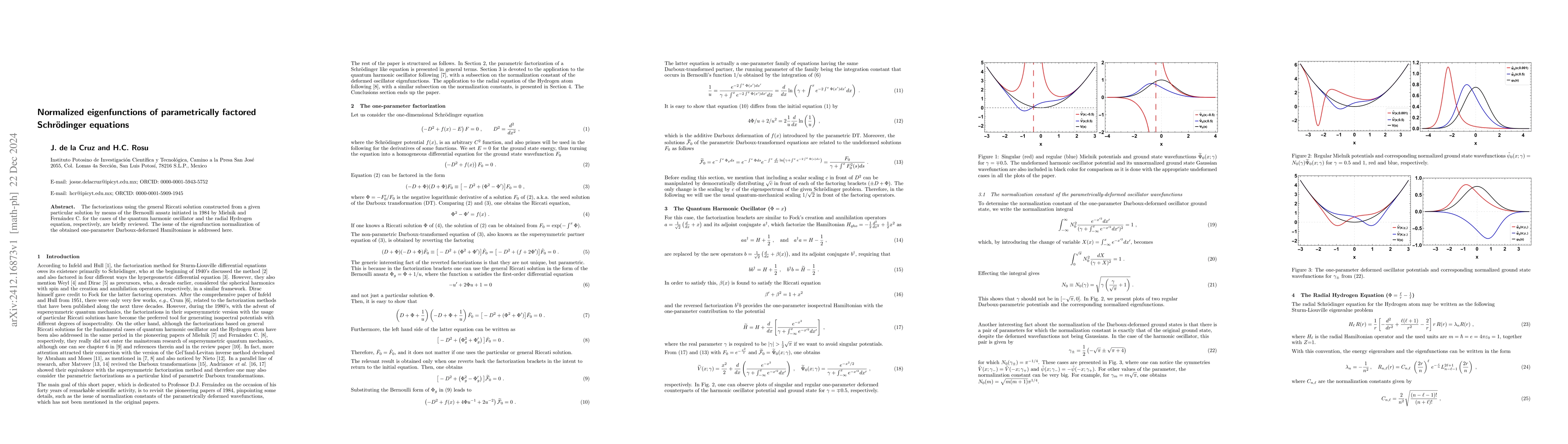 Thumbnail for Normalized eigenfunctions of parametrically factored Schroedinger
  equations