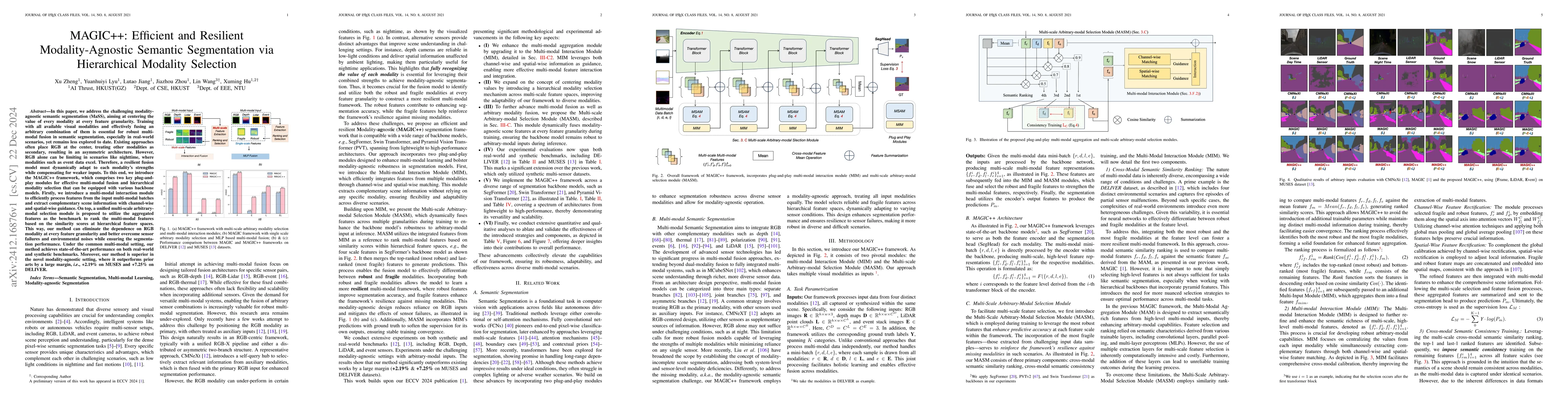 Thumbnail for MAGIC++: Efficient and Resilient Modality-Agnostic Semantic Segmentation
  via Hierarchical Modality Selection