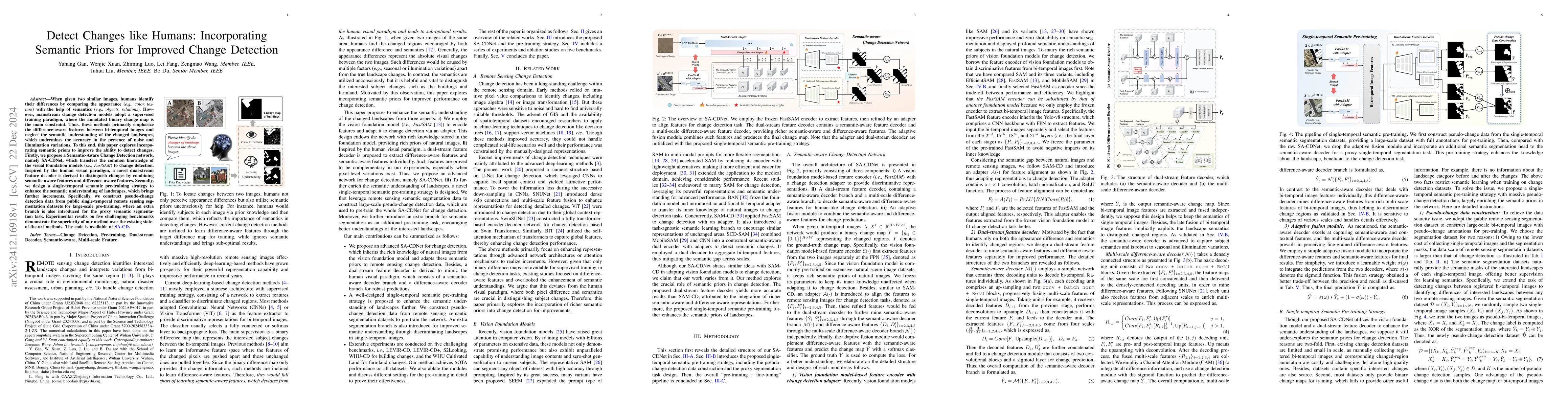 Thumbnail for Detect Changes like Humans: Incorporating Semantic Priors for Improved
  Change Detection