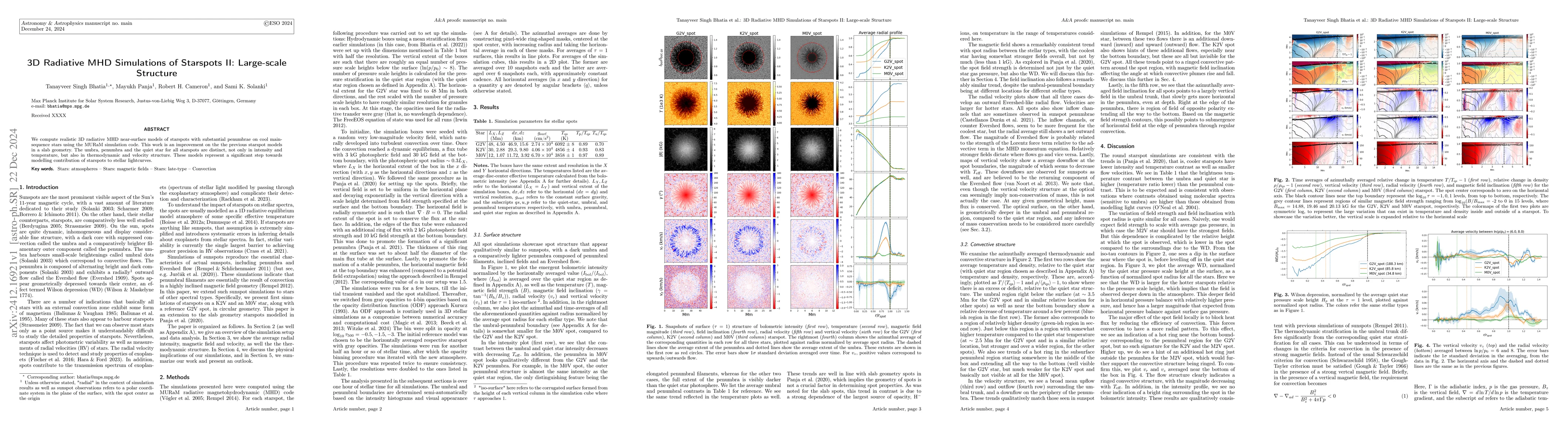 Thumbnail for 3D Radiative MHD Simulations of Starspots II: Large-scale Structure