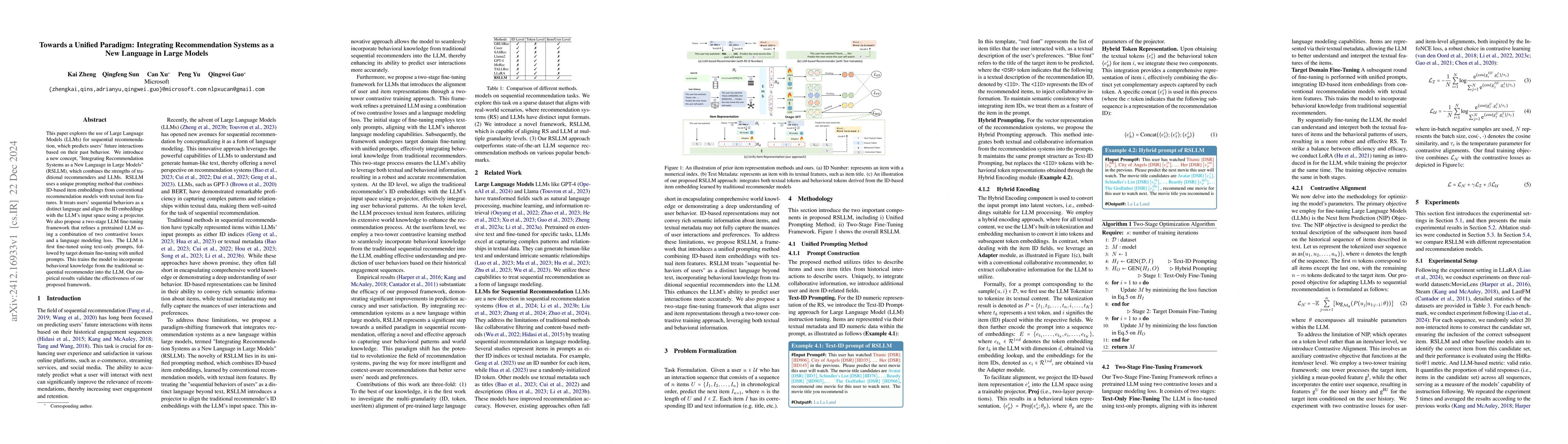 Thumbnail for Towards a Unified Paradigm: Integrating Recommendation Systems as a New
  Language in Large Models