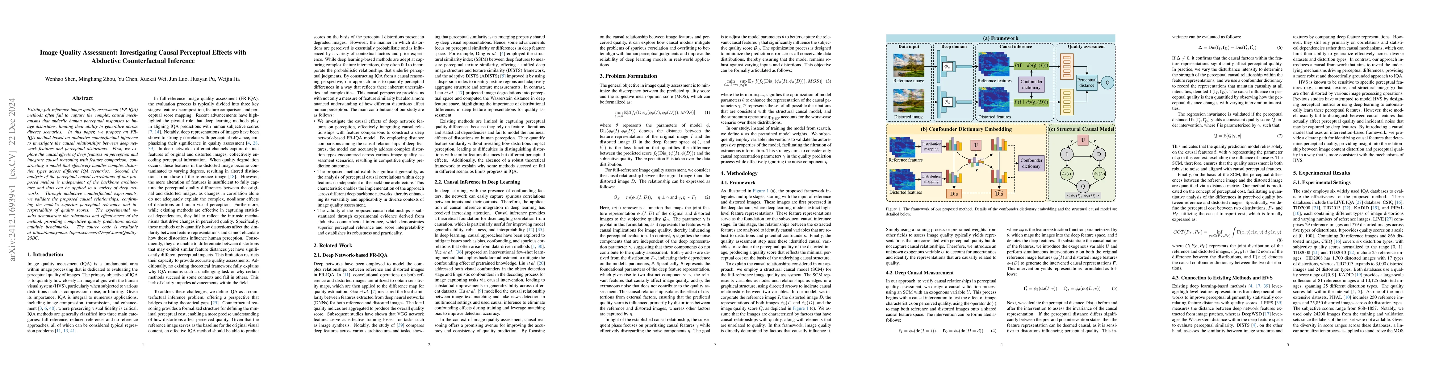 Thumbnail for Image Quality Assessment: Investigating Causal Perceptual Effects with
  Abductive Counterfactual Inference