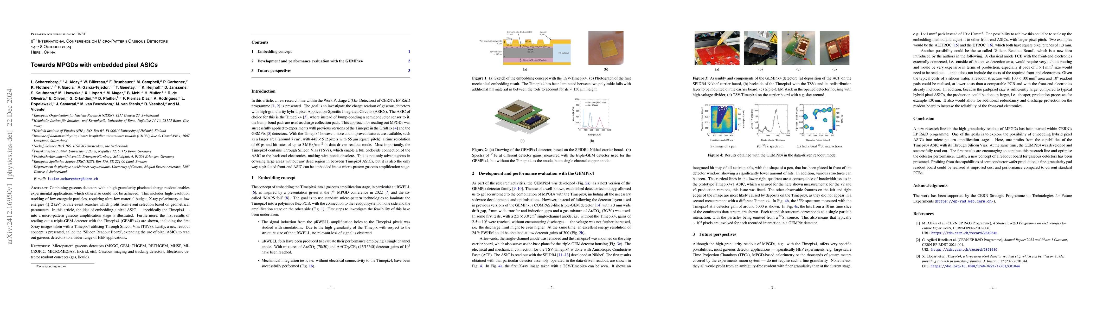 Thumbnail for Towards MPGDs with embedded pixel ASICs